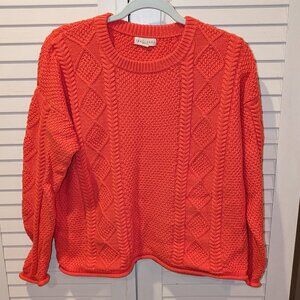 Tradlands Modern Fisher Cotton Sweater Small - Flame (Red/Orange)